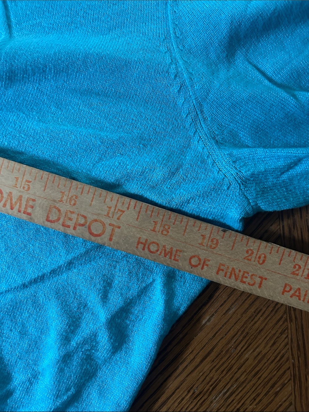 Turquoise Button-Front Cardigan Sweater - Picture 7 of 13